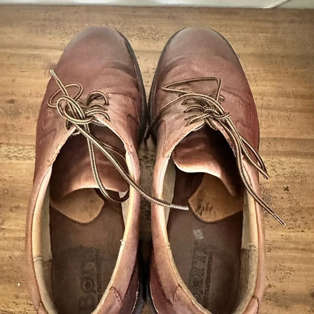 Born Men's Brown Leather Casual Derby Lace Up Oxfords Shoes,size 13